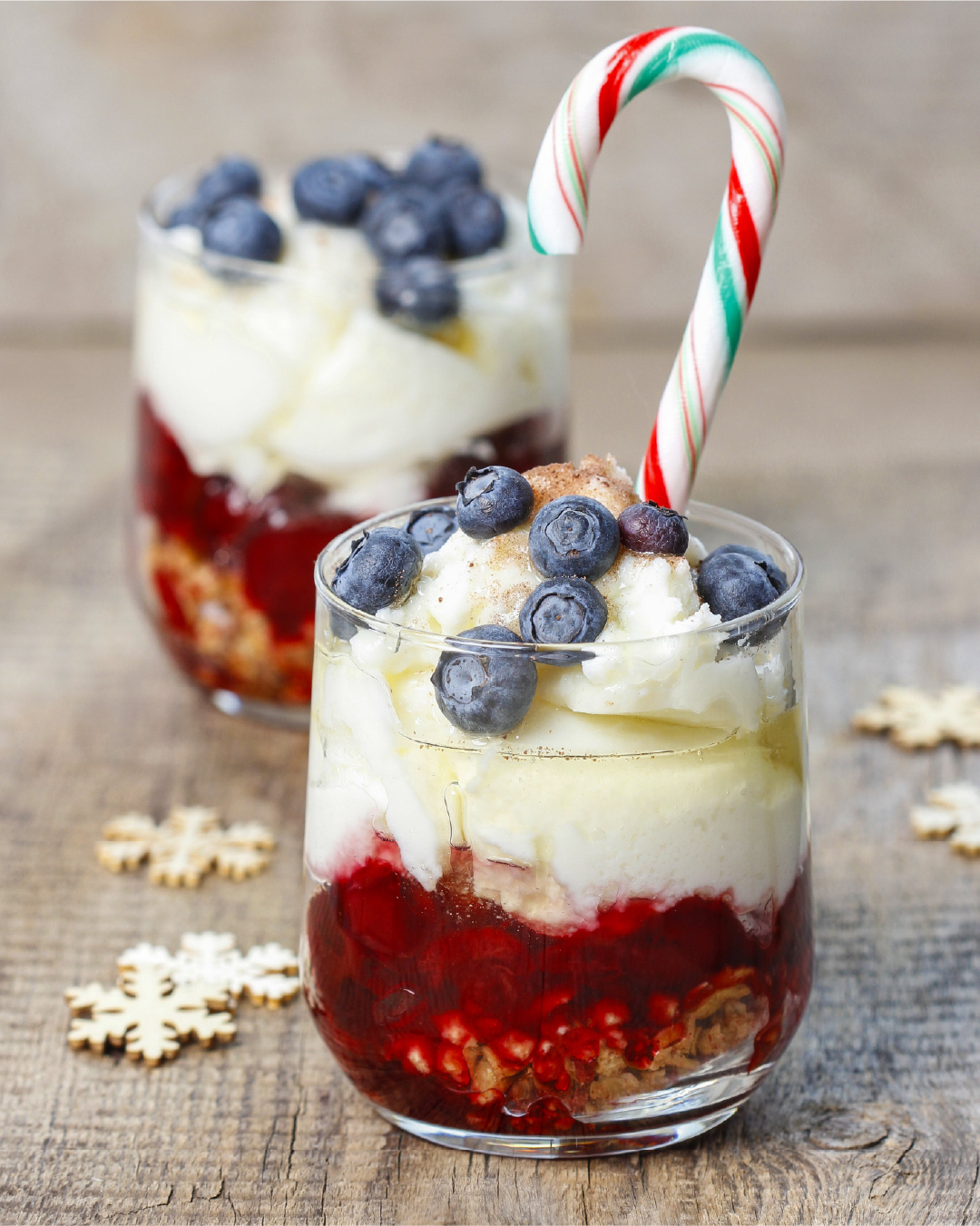 Helado de Vainilla y Blueberries para Navidad
